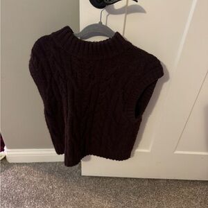 Women's  Knit Sweater Vest - Dark Brown